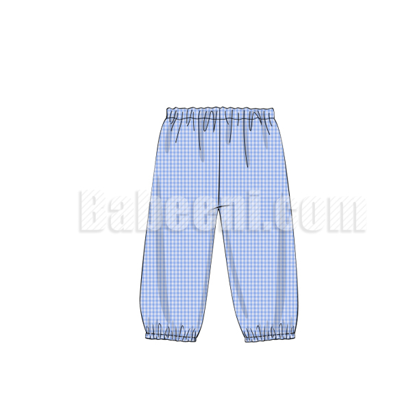 Blue check plain long pants for boy- BT 50
